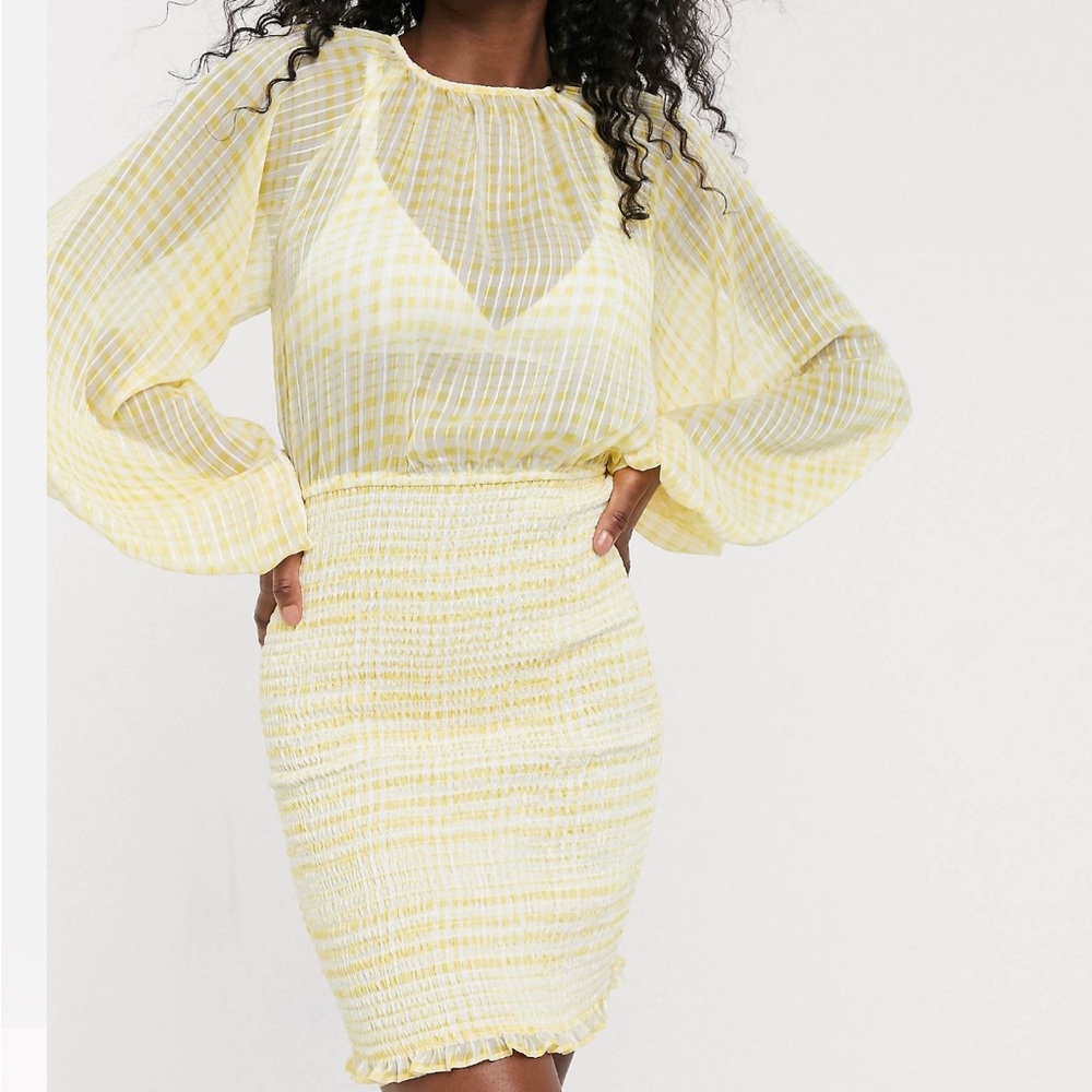 NWT C/MEO Collective Stealing Sunshine LS dress Sz M